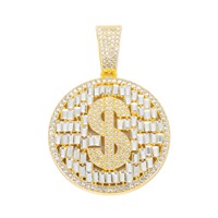 Colgante de Diamantes con Símbolo de Dólar de Diseño de Alta Calidad y Gran Venta, para Estilo de Rapero o Actuaciones en Escenario, Disponible a Precio de Exportación