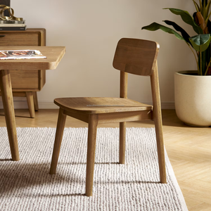 Juego de Comedor Moderno de Madera de 6 Piezas, Estilo Mid-Century, Sillas con Respaldo Sólido, Mesa Rectangular, Muebles Duraderos para el Hogar - Product Image 4