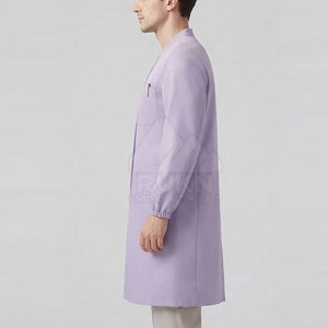 เสื้อกาวน์ถักนิตติ้งแบบใหม่ ผ้าฝ้าย 100% แขนยาว สำหรับแพทย์ พยาบาล นักศึกษา พนักงาน ทีมวิจัย - Product Image 5