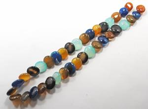 Cuentas sueltas de chalcedonia natural multicolor en forma de moneda, hilo de piedras preciosas para la fabricación de joyería al por mayor. - Product Image 4