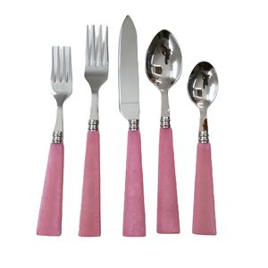 Prix du marché raisonnable approvisionnement en gros en acier inoxydable manche rose 5 pièces couteau cuillère et fourchette ensemble de couverts de l'Inde - Product Image 1