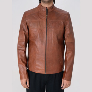 Icon by Gilani Chaqueta de cuero vintage marrón para hombre - Chaqueta marrón - Product Image 1