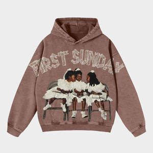 Sweat à capuche zippé personnalisé pour homme, en molleton délavé à l'acide, à manches longues et épaules tombantes, 100 % coton - Product Image 5