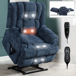 Sillón Reclinable Eléctrico con Doble Motor y Masaje Térmico, Posición Infinita, Soporta hasta 350 LBS, con Control Remoto, Firmeza Media para Usuarios Pesados - Product Image 4