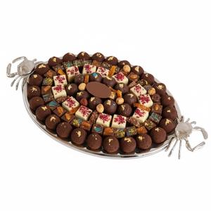 Plateau de service en métal artisanal pour chocolats de luxe, idéal pour les tables de desserts de mariage et les événements, parfait pour offrir en cadeau - Product Image 6