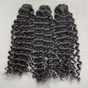 Extensions de cheveux bouclés bruts en gros, double épaisseur, pointes épaisses, souples et rebondissantes, couleur noir naturel, prêtes à être expédiées - Product Image 2
