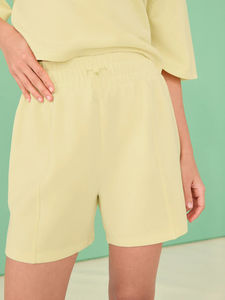 Conjunto de camiseta y pantalones cortos de algodón para mujer, servicio OEM, ropa de verano, conjunto de camiseta y pantalones cortos para mujer. - Product Image 5