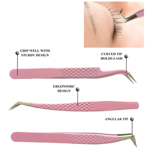 Pince à cils à pointe en fibre, marque privée, pour extensions de cils, outil professionnel d'extension de cils - Product Image 3