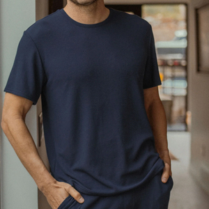 T-shirt pour homme en bambou à manches courtes, t-shirts pour homme durables, t-shirt ajusté, t-shirt bio pour homme à col rond - Product Image 5