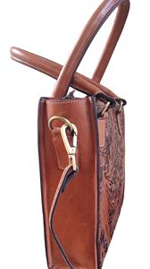 Bolso de mano de cuero genuino Premium hecho a mano, bolso de hombro de inspiración occidental personalizado con cierre de cremallera para Primavera/Verano - Product Image 3