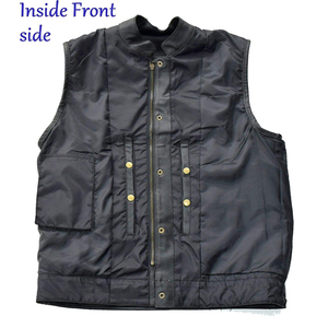 Custom <b>Men's</b> Motorbike Genuine <b>Leather</b> Full Grain Breathable Waterproof Windproof Anti-UV <b>Waistcoat</b> Vest - Product Image 4