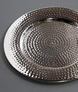 Assiette en métal brillant argenté Offre Spéciale assiette vaisselle chargeur de plat vaisselle à dessert assiette à gâteau de différentes tailles disponibles - Product Image 5