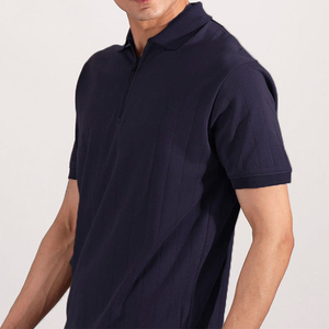 Polo de Algodón Azul Marino para Hombre, Manga Corta, Corte Regular, Color Sólido Informal, Tejido de Punto Transpirable - Product Image 6