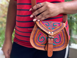 Bolso de cuero de cabra hecho a mano, bandolera cruzada de 5x7 pulgadas - Product Image 3