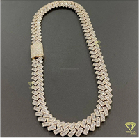 Chaîne cubaine en argent sterling 925 avec diamants Moissanite VVS, style baguette, entièrement sertie, chaîne cubaine hip-hop pour hommes