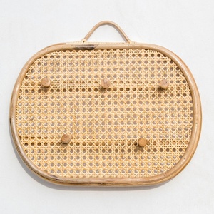 Gancho decorativo de ratán para pared, hecho a mano, tejido natural, ganchos colgantes a precio económico del productor - Product Image 1