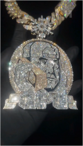 Colgante de Diamante Moissanite Personalizado con Incrustaciones de Diamantes, Plata de Ley 925, Corte Brillante Redondo, Estilo HipHop - Product Image 5