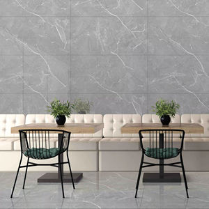 Azulejos de Porcelana Pulida con Aspecto de Mármol de Vetas Continuas de Primera Calidad, 600x1200 mm, Patrón Continuo para Vestíbulos de Hoteles de Lujo - Product Image 1