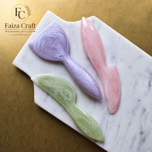 Classic Royal Elegant Multi-color <b>Cheese</b> <b>Knife</b> <b>Set</b> Handmade Polished Luxurious Peach Resin Eco-Friendly Dishwasher Safe European - Product Image 6