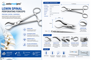 Pinzas Perforadoras Espinales LEWIN, Mordazas Curvas, Longitud 7 pulgadas (17.8 cm), ZETOMEDPRO - Product Image 5