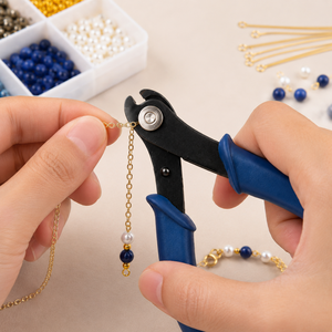 Pince en acier à poignée bleue pour la fabrication de bijoux, outils de placage pour coupe baguette conique - Product Image 4