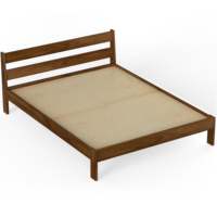 Lit plateforme King Size en bois d'ingénierie Roverb au design moderne sans coffre de rangement