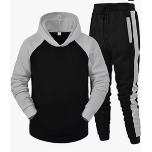 Conjunto Deportivo Unisex con Bloques de Color, Sudadera con Capucha y Pantalones Largos, Transpirable, Informal, para Otoño, Corte Regular, con Bolsillos Laterales - Product Image 3