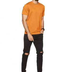 T-shirts pour hommes, best-sellers, coton et polyester, couleur et taille personnalisables, motif uni, col rond, prix bas. - Product Image 2