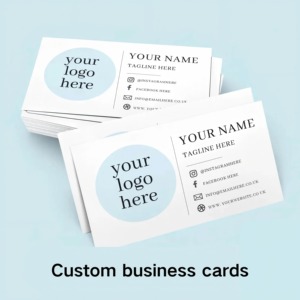 Cartes de visite personnalisées de luxe, impression de texte et de logo personnalisés, carton duplex, impression numérique en relief, qualité supérieure haut de gamme - Product Image 1