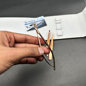 Ensemble de pinces à sourcils en gros pince à épiler à pointe inclinée enduite de couleur or rose pince à épiler droite à pointe durable en acier inoxydable - Product Image 4