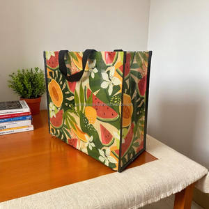 ECOBAG VINA Bolso Impreso Logotipo Personalizado Brillante Laminado No PP Tejido Cierre de Hombro Bolsa de Compras Mediana Origen de Vietnam - Product Image 6