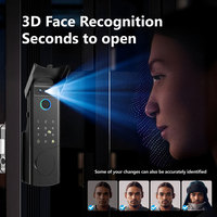 Serrure de porte intelligente Tuya WiFi 3D avec reconnaissance faciale, double empreinte digitale, étanche, pour portail extérieur en fer