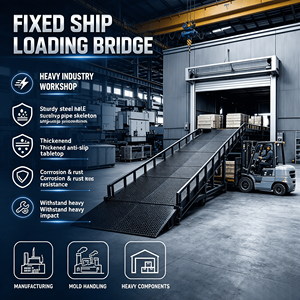 Fixed Boarding Bridge 2000mm <strong>Platform</strong> PLC Controlled Hydraulic Dock <strong>Ramp</strong> with 10000kg Static Load Capacity - Product Image 1