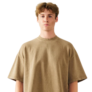 T-shirt Homme Oversize Col Rond Manches Courtes Évasées Épaules Tombantes Coupe Décontractée Ample Style Streetwear Personnalisé Vente en Gros Coton - Product Image 4