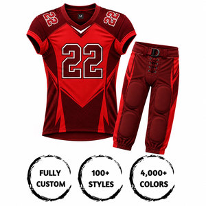 Conjunto de Uniforme de Fútbol Americano para Hombre, Sublimado, Cuello en V, Manga Corta, Poliéster Transpirable, Ajustado, para Todas las Temporadas - Product Image 1