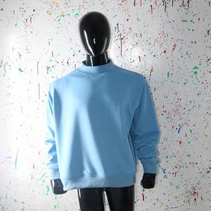 SKY BLUE <b>Mock</b> <b>Neck</b> Sweatshirt 100% Applique Embroidery wide <b>neck</b> Sweatshirt Finer Threads - Product Image 3