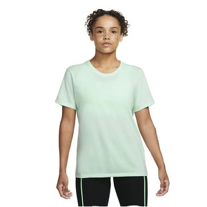 Women's Light Green Crew Neck Short Sleeve T-Shirt Regular Fit Knitted Cotton Casual Spring Summer <b>Top</b> - Product Image 5