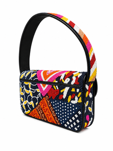 Bolso de Hombro de Lujo Hecho a Mano con Cuentas de Vidrio y Patchwork Abstracto, Bolso de Diseño para Mujer, Uso Diario, Personalizado OEM ODM - Product Image 4