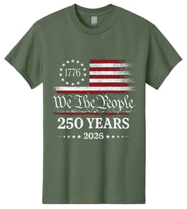 Camiseta Ecológica de Manga Corta con Serigrafía del 4 de Julio, 250 Aniversario de la Independencia de Estados Unidos, para Hombre - Product Image 2