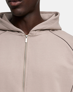 Sudadera con capucha y cremallera para hombre, con forro en contraste, de algodón grueso, estilo casual, de alta calidad. - Product Image 3