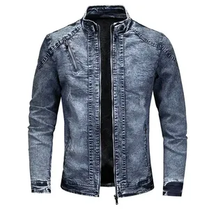 Custom Logo XMA Men's <b>Denim</b> Jacket Breathable Regular Fit Trendy Hip Hop Streetwear Cowboy <b>Coat</b> - Product Image 3