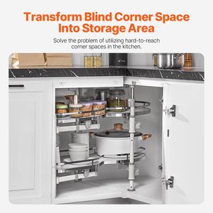 Organizzatore per Angolo Cieco a Battente da 36 Pollici di Larghezza, a 2 Livelli, Regolabile in Altezza con Vassoio a Chiusura Morbida - Product Image 4