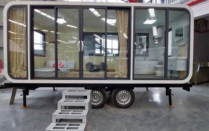 Appartement mobile moderne en conteneur avec cuisine, salle de bain et roues pour usage résidentiel extérieur, structure en acier léger - Product Image 5