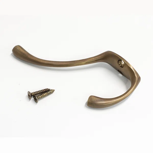Classic Brass Double Prong Hook Bulk Furniture Hardware <b>Wall</b> Hanger Industrial Strength Metal Robe Hook for Modern Home & Hotels - Product Image 3