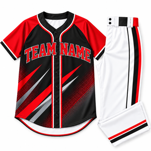 Conjunto de camiseta de béisbol personalizada para adultos, manga corta, estampado sublimado, absorción de humedad, 100% poliéster, nombre del equipo, número personalizable - Product Image 6
