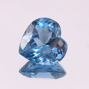 Aigue-marine brésilienne taille cœur, pierre précieuse naturelle certifiée, haute clarté, qualité bijoux de luxe, pierre de naissance - Product Image 3