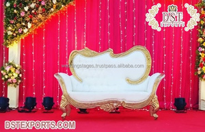 Buy Gold <b>King</b> Throne Couch for UK Weddings Royal <b>Crown</b> White Gold Wedding Throne Indian Royal Wedding Throne Couch - Product Image 3