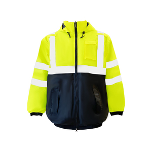 Chaqueta de Trabajo de Alta Visibilidad para Hombre, Chaqueta de Seguridad Reflectante de Poliéster, Ropa de Trabajo de Alta Visibilidad con Capucha y Bolsillos - Product Image 1