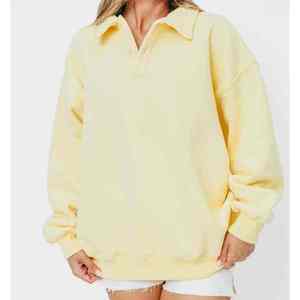 Sudadera de Invierno para Mujer, Oversize, Cuello Redondo, Hombros Caídos, Manga Larga, Transpirable, Anti-Pilling, de Algodón Tejido, con Estampado de Letras - Product Image 2