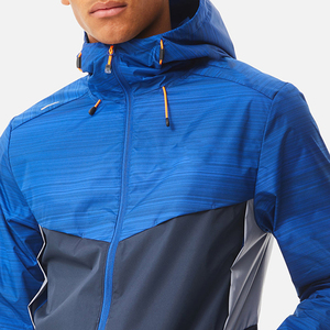 Ensemble de survêtement à capuche pour homme 2026, bleu, color block, en polyester tricoté, séchage rapide, coupe-vent, vêtement de sport décontracté, en promotion - Product Image 2